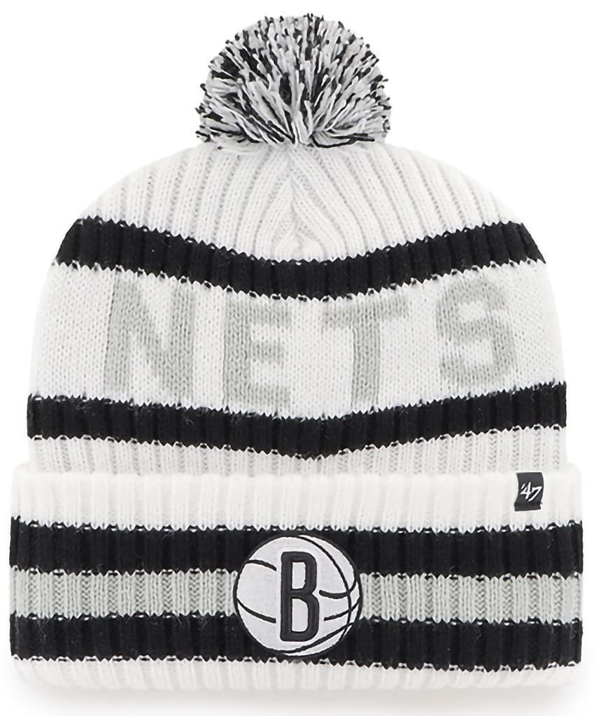 47 NHL Unisex-Adult Team Color Officially Licensed Primary Logo Bering Sport Knit Cuffed Pom Beanie Cold Weather Hat