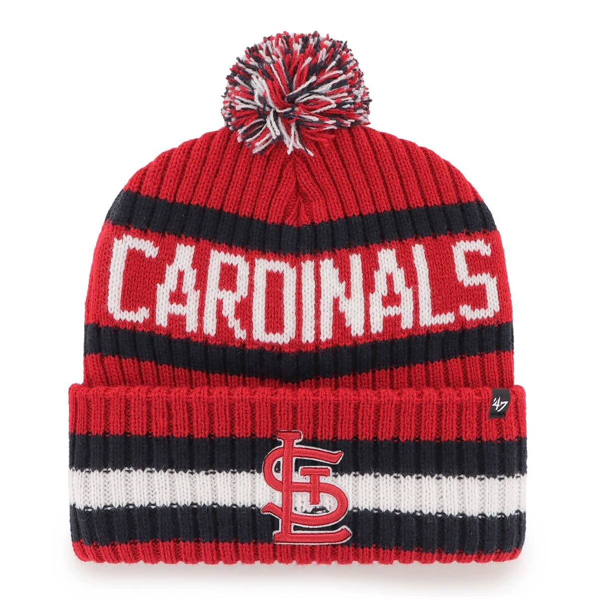 47 NHL Unisex-Adult Team Color Officially Licensed Primary Logo Bering Sport Knit Cuffed Pom Beanie Cold Weather Hat