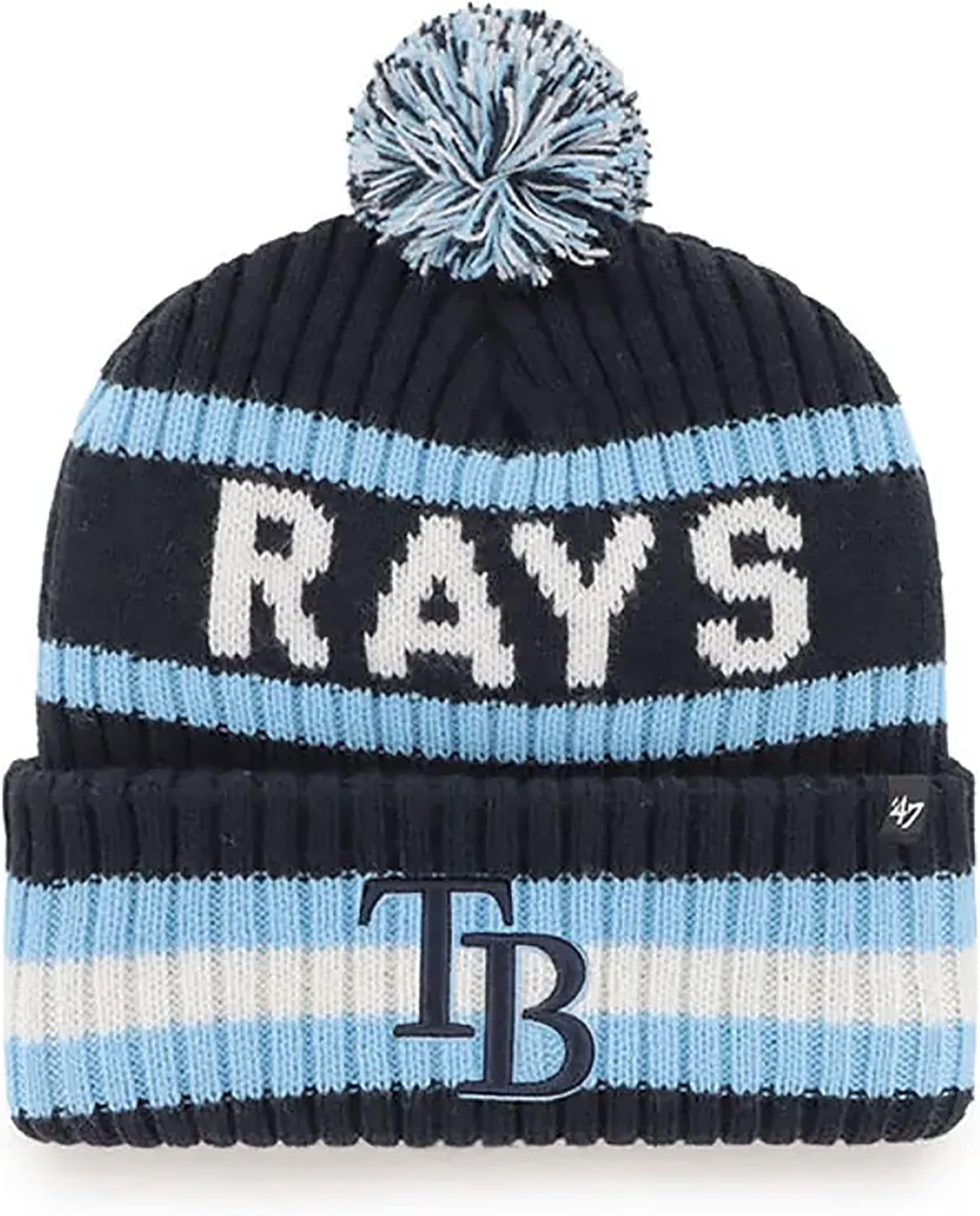 47 NHL Unisex-Adult Team Color Officially Licensed Primary Logo Bering Sport Knit Cuffed Pom Beanie Cold Weather Hat
