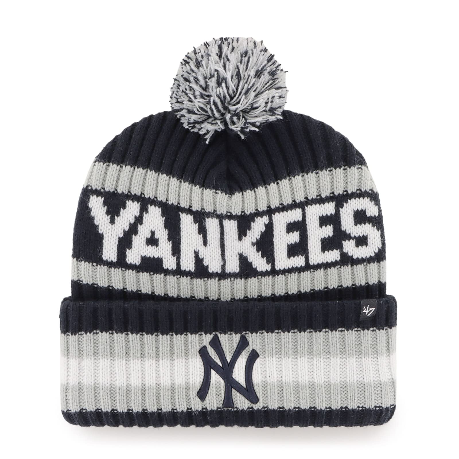 47 NHL Unisex-Adult Team Color Officially Licensed Primary Logo Bering Sport Knit Cuffed Pom Beanie Cold Weather Hat