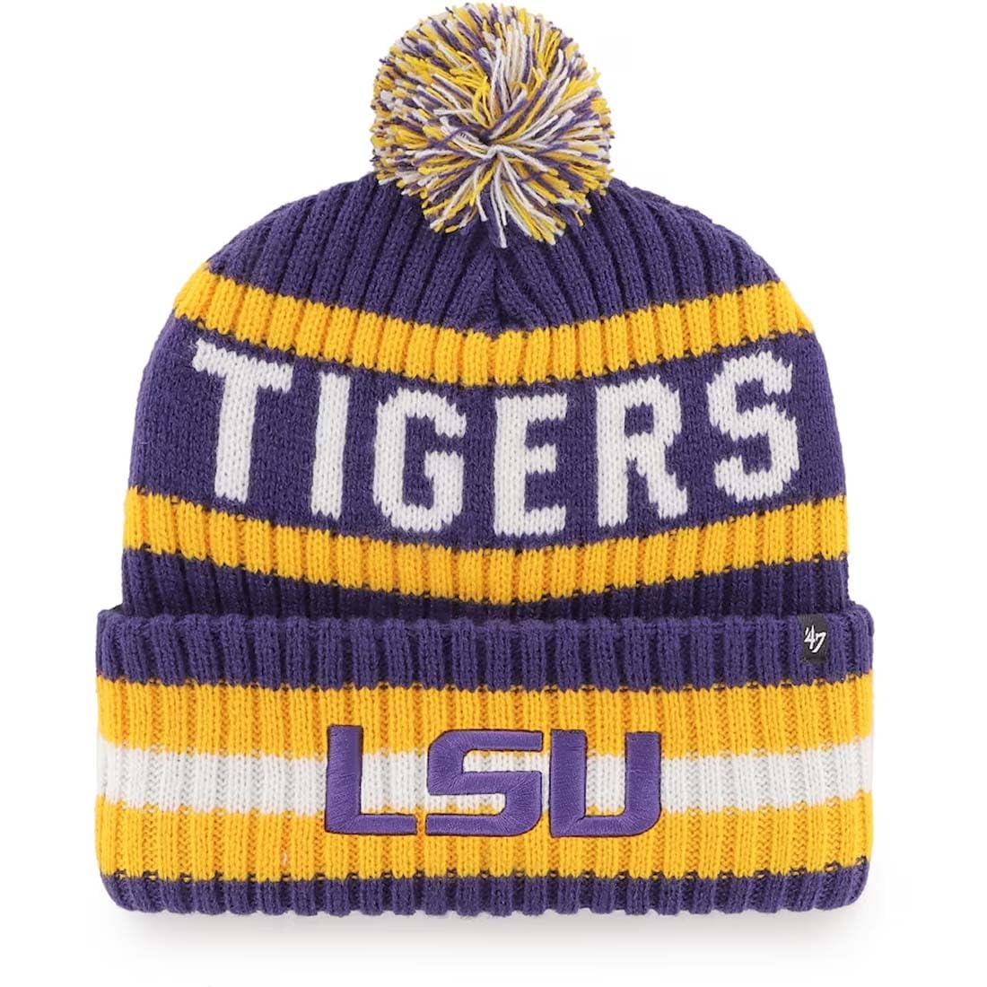47 NHL Unisex-Adult Team Color Officially Licensed Primary Logo Bering Sport Knit Cuffed Pom Beanie Cold Weather Hat