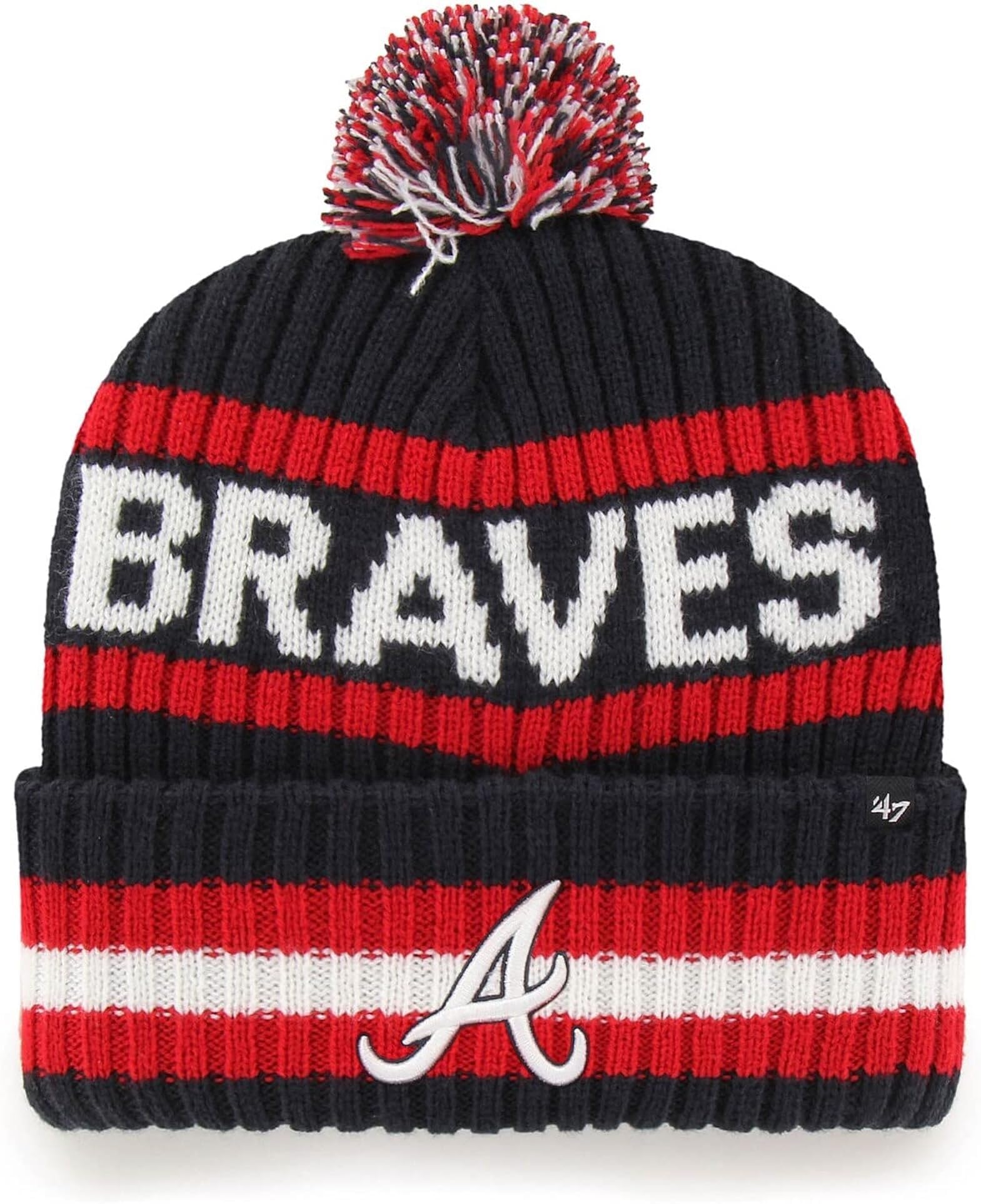 47 NHL Unisex-Adult Team Color Officially Licensed Primary Logo Bering Sport Knit Cuffed Pom Beanie Cold Weather Hat